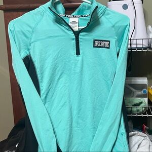 Victoria's Secret Teal Quarter-Zip with Black Trim